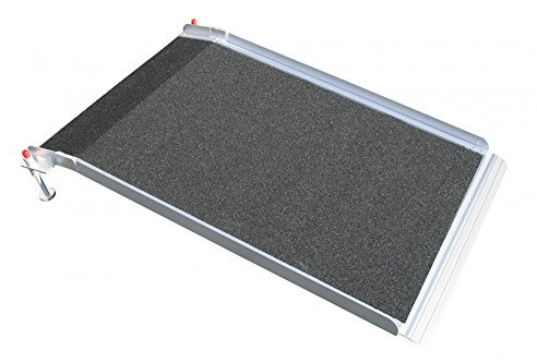 JWS Alu-Stufenrampe höhenverstellbar – Auffahrrampe 120 cm für Rollstuhl & Rollator – rutschfest & tragbar – barrierefreier Zugang – bis 270 kg belastbar