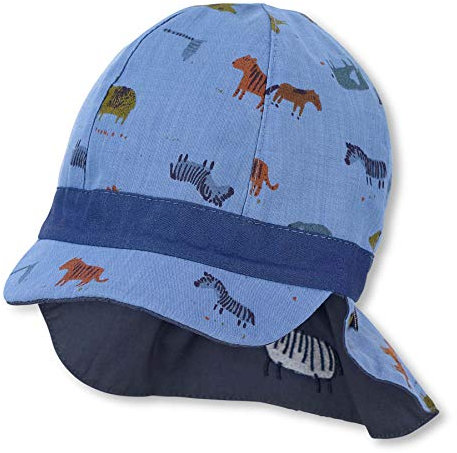 Sterntaler Baby Jungen Wende-Schirmmátze M.nackensch. 1602140 Winter Hut, Blau, 49 EU