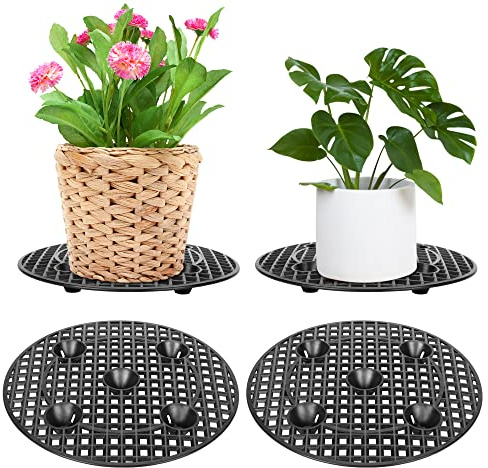 moonoom 4 Pieces Potted Plant Stand Holder, Large Planter Holder,Heavy Duty Indoor Outdoor Garden Patio Flower Pot Stands 12 Inch