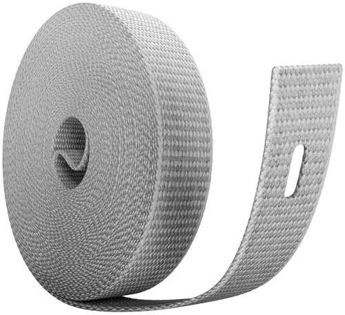 MEISTERBAU - 6m Rolladengurt 14mm [Made in Germany] - Rolladenband für Rollläden an Türen und Fenster - Extrem Reißfest & UV-Stabil - Rollladengurt mit starken Kanten (Grau, 6m lang - 14mm breit)