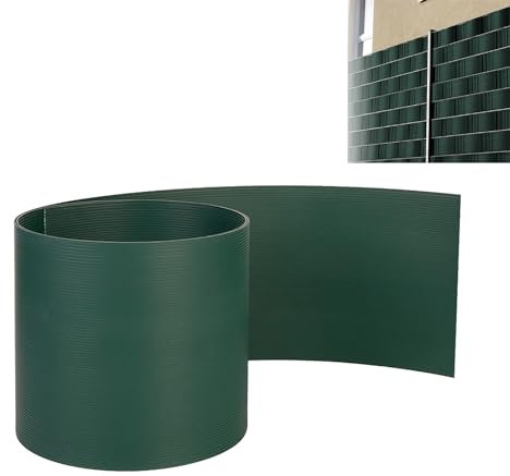 LARS360 Recinzione di protezione visiva – 30 pezzi in PVC duro 250 x 19 cm, recinzione a doppia asta per recinzione da giardino (verde)