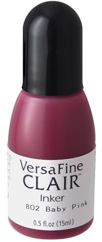 Tsukineko Recharge d'encre RF-000-802 - 15 ml - Rose - Accessoire rose bébé - Pour tampon encreur VersaFine Clair - 15 ml