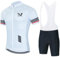 Pro Team 2024 Radtrikot Set für Herren, Sommer, Mountainbike-Jersey und Trägerhose mit 9D-Polsterung, Gel, atmungsaktiv, für Outdoor-Sportarten, Weiß-3., S
