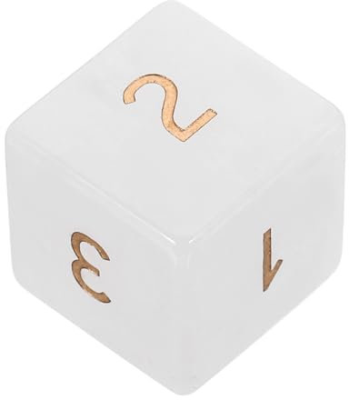 PHENOFICE Dados de Blanco Dados de Juguete Tamaño Estándar Accesorio para Juegos de Mesa Adecuado para Fiestas Enseñanza y Reuniones 1 Pieza Superficie Lisa y Fácil de Lanzar