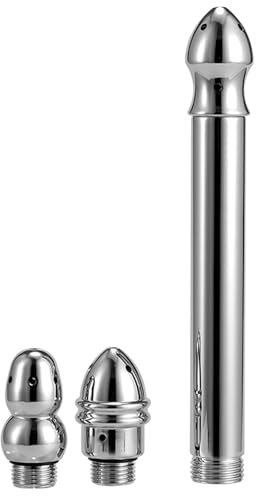 AMAZBEE Analdusche für Mann für Analverkehr Intimdusche für Damen für Intimduschen & Vaginalspülung Edelstahl Klistier zur Darmspülung Erwachsene Sex toy (silver)