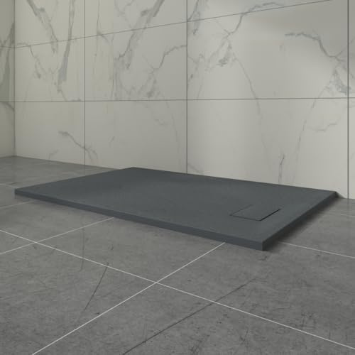 Aquariss Anthracite Rectangular Shower Tray 1300x800mm with Waste