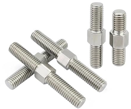 WUSHADEHANS Doppia Asta filettata, Vite for prigionieri con Barra filettata positiva e negativa in Acciaio Inossidabile 304 con Filettatura Sinistra e Destra M8 a Doppia estremità(M8x80mm-2pcs)