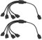 eMagTech 2 x ARGB-Kabel, 3-polig, 1 auf 4 Buchse auf Stecker, Splitterkabel für Wasserkühlung, Kühler, Computergehäuse, CPU-Kühler, Gehäuselüfter, 5 V, 33 cm