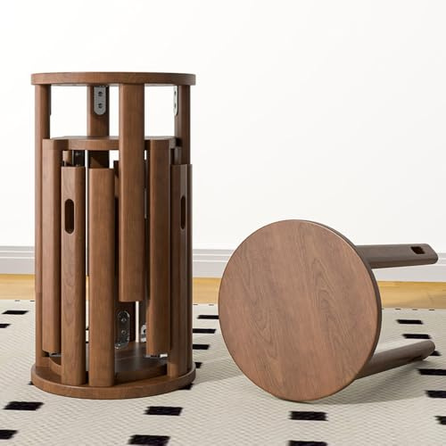 vhdurike Tabourets empilables 4 en 1, tabourets de Bar modulaires Robustes, tabourets empilables en Bois gigognes, Aucun Assemblage requis pour Cuisine, Salon, Chambre à Coucher