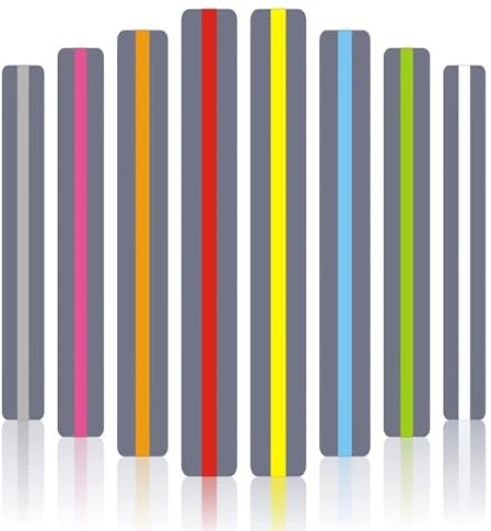 NINFEIQI 8Pcs Colour Reading Strips, Guided Reading Visual Aids, Reading Tracking Rulers for Dyslexia Irlens, ADHD and Visual Stress