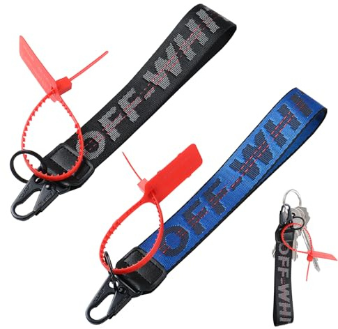 Girihe 2 PCS Lanyard for Keys, Lanyard Retractable Thick Lanyardd for Keys Fashion Key Lanyardd f or Car Key Mobile Phone Wallet (Blue and Black)