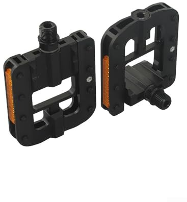Gdfnmogo Mountain - Pedales de construcción plegables de aluminio con Liteplus y reflector para mecanismo de plegado antideslizante de aleación para rápida (negro)
