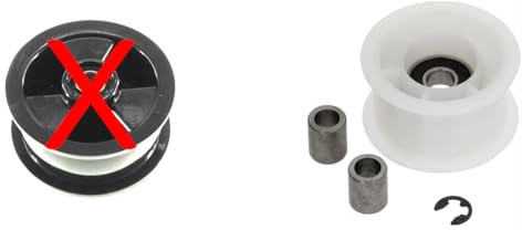 M SHOP ITALIA Kit de modificación de polea secadora compatible con Bosch Siemens Rex Electrolux Aeg, blanco, con rodillo y componentes equivalente a 484000008521 1250125034