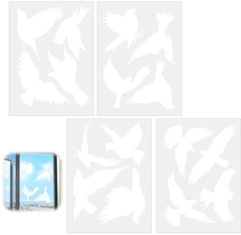 16 pegatinas anticolisión pájaros blancos para ventanas, protección aves | Calidad confiable, diseño práctico y uso versátil para las necesidades diarias.