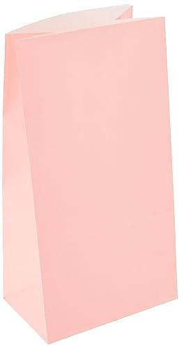 Partytaschen aus Papier - Hellrosa - 12er-Pack, Babyrosa