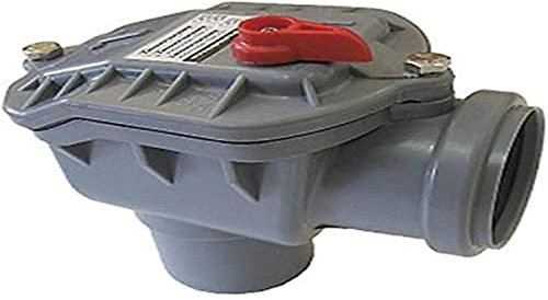 Capricorn Rückstauverschluss FI 50| mit senkrechtem Anschluss - Ø DN 50/50mm| mit verriegelbarer Rückstauklappe aus Edelstahl| Grau