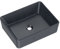 VBChome Waschbecken Schwarz 48x37 cm Granit klein Matt wie Keramik eckige form Waschtisch Handwaschbecken Aufsatzwaschbecken Waschschale Aufsatz ohne Hahnloch