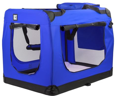 KCT Extra Large Blue Fabric Pet Carrier Crate Travel Transport Bag for Cats and Dogs