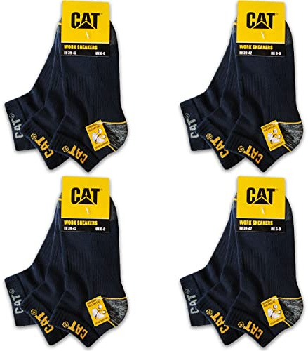 CAT Caterpillar 12 paia di calzini da lavoro WORK SNEAKERS da lavoro, per sneaker, da lavoro, taglia 39-50, 12 paia di colore blu, 43-46