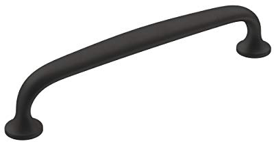 Amerock | Cabinet Pull | Matte Black | 5-1/16 inch (128 mm) Center-to-Center | Renown | 1 Pack | Drawer Pull | Cabinet Handle | Cabinet Hardware