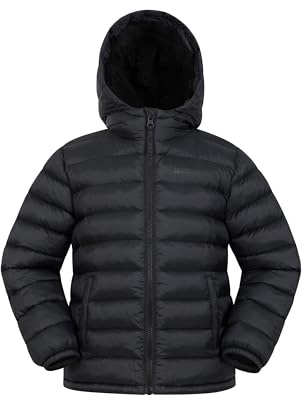 Mountain Warehouse Seasons Kids Padded Hooded Jacket | Water Resistant Childrens Fur-Lined Puffer Coat for Boys & Girls, Lightweight & Insulated for Warmth, for School, Light Rain