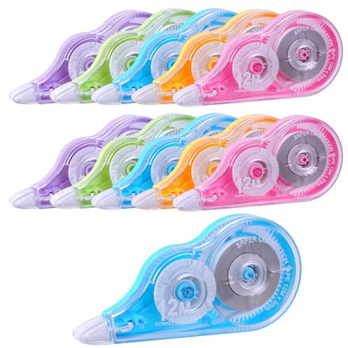 Jewan Korrekturroller Maus,10er Korrekturmaus,12m x 5mm Korrekturband mit Schutzkappe&Fenster Korrigieren Roller, Ideal für das Büro, das Home Office oder die Schule