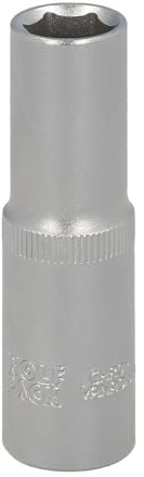 WOLFPACK LINEA PROFESIONAL Llave Vaso 1/2 Hexagonal Larga 13 mm. Perfil de 6 caras. Acero Cromo Vanadio, Aristas Redondas