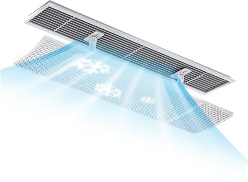 QIANDAHOM-AC Air Vent Deflector for Central Air Conditioner's Register and Grille, Adjustable Angle and Length Ceiling Vent Deflector, Fits 24 to 39 in, Suitable for Ceiling Vents