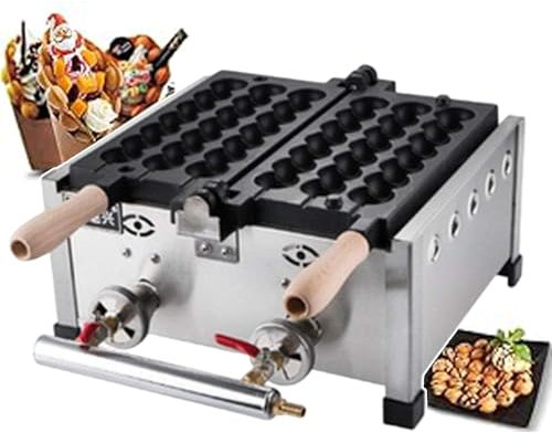 Generic Commercial Bubble Waffle Maker - Non Stick Egg Waffle Cooker with Free Flip, Double Sided Heating Pancake Baker Machine for Restaurant and Dessert Bar