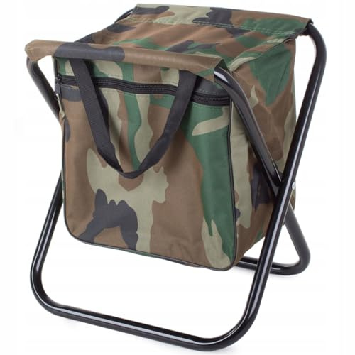 Genérico Silla Plegable con Bolsa para Pesca y Camping – Ligera y Practico | Taburetes Multiuso - Fuerte y Resistente | Silla Portatil Exterior - Senderismo, Picnic, BBQ, Aire Libre (S - 24 x 25 cm)