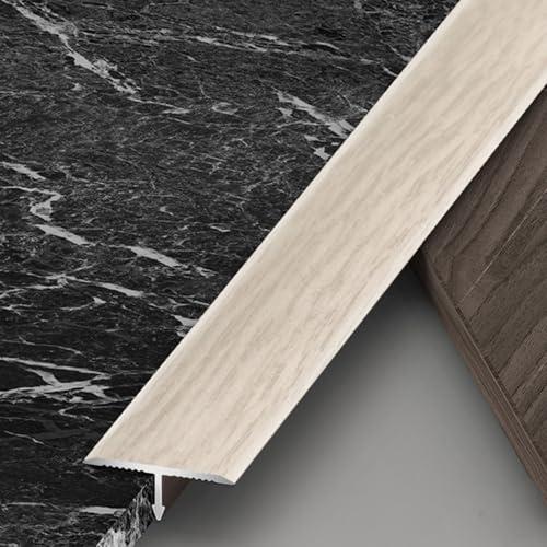 VQWQV Profilo Giunzione in Metallo, Strisce di Transizione del Pavimento T Alluminio, per Porte, Legno, Vinile Laminati, Moquette E Piastrelle (3Pcs X 90cm)(Khaki,W2cm)