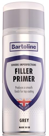 Bartoline Filler Primer Grey Spray Paint 400ml Matt Finish Multi-Surface Filler and Primer for Metal, Wood, Plastic Fills Scratches Fast-Drying, High-Coverage Base Coat for Topcoats