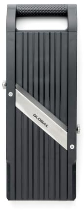 GLOBAL Mandoline GSL-95/BC – Premium Gemüsehobel 95 mm | Mit 3 Julienne-Klingen & Fingerschutz | Stufenlos verstellbar, BPA-frei, 100% Made in Japan