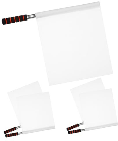 SUPVOX Lot de 5 Drapeaux d'Arbitre Blancs 40 X 30 CM en Acier Inoxydable Poignée Antidérapante Drapeaux de Juge de Ligne Haute Visibilité pour Athlétisme Régulation de Trafic et