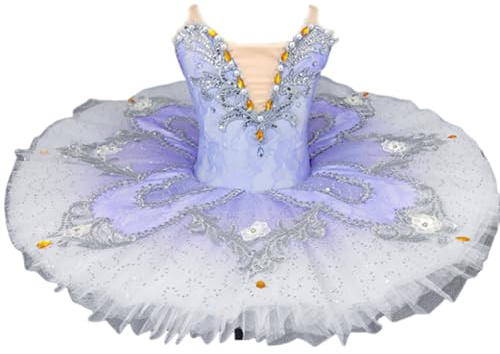 EFLALYHG Klassisk Professionell Balett Tutu Flicka Svanensjön Pannkaks Tutu Ballerina Fest Dans Kostym Balett Tävlingsklänning