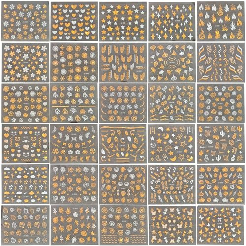 FAYHETG Stickers Ongles 30 Pièces Autocollant Ongle Papier photo