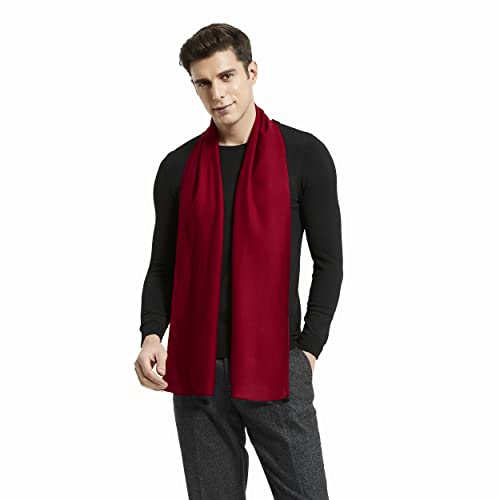 Glen Mila Men's Classic Winter Scarf Wool Scarves Extra Long Solid Color Plain Fashion Formal Soft Warm Scarf for Men Dad