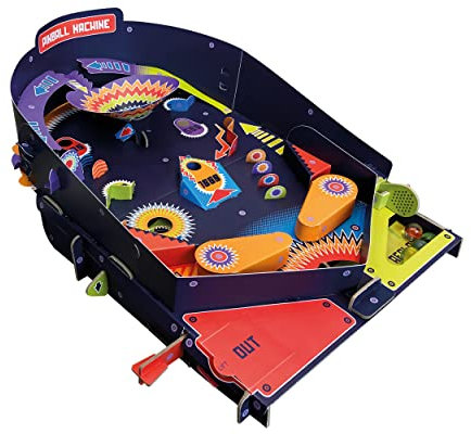 Build Your Own Working Pinball Machine - Arcade Classic Retro Toy - Cardboard Craft Kit - Ages 8+