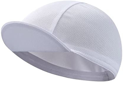 BikingBros Men's Cycling Cap - Polyester White Cycling Hat-Under Helmet - Cycling Helmet Liner Breathable&Sweat Uptake，A13，One Size