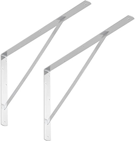 SOTECH Set di 2 supporti per scaffali (600 x 375 x 40 mm, zincati, verniciati a polvere), supporti per scaffali con traversa di stabilizzazione