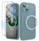 SURPHY Magnetic Case for iPhone 15 Plus Case with Screen Protector, Liquid Silicone Anti-Scratch Compatible with MagSafe Gel Rubber Phone Case for iPhone 15 Plus 6.7 inch, Cactus Green