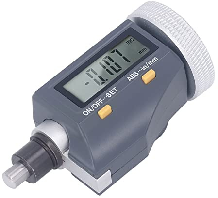 Digital Outside Micrometer Head, Easy Read Locking Device Digital Micrometer Head 0-15mm with LCD Display for Machining