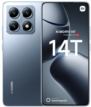 Xiaomi 14T (Smartphone) Display da 6.67'' AI, MTK 8300-Ultra, Leica Summilux, AISP, Supporta HyperCharge 67W, 3.35GHz, 12GB+256GB, Titan Blue