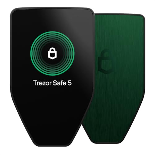 Trezor Safe 5 - Portefeuille Matériel Crypto avec Élément Sécurisé et Phrase secrète, Écran Tactile aux Couleurs, Retour Haptique, Sécurité Bitcoin, Support de Pplus de 1000 Cryptos (Green Beryl)