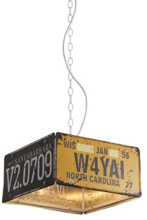 Lámpara colgante industrial con cadena de hierro, iluminación colgante, luminaria de suspensión retro for isla de cocina, granero, comedor(Square)