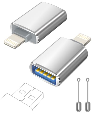 layajia Adaptador Lightning a USB, Cable Lightning Macho a USB Hembra para iPhone 14 13 12 11 Pro MAX, Adaptador iPhone OTG Soporta Flash Drive, Ratón, Teclado, Hub, Cámara, Lector de Tarjetas
