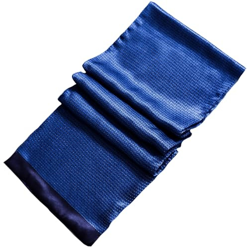 Joygoodta herr silkesscarf, lång silkesscarf, modehalsduk, kravatt scarives dubbla lager för vintern