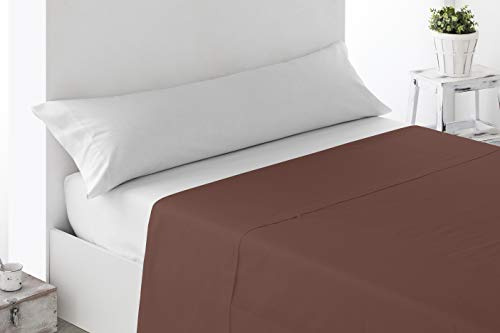 Miracle Home. Lenzuolo sopra morbido e confortevole, 100% microfibra spazzolata, senza rughe e anti-peeling. 160 x 270 Letto 90. Marrone