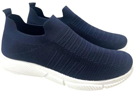 Mens Comfort Walk Running Slip ON Pumps Sports Casual Lightweight Trainers Shoes Navy
