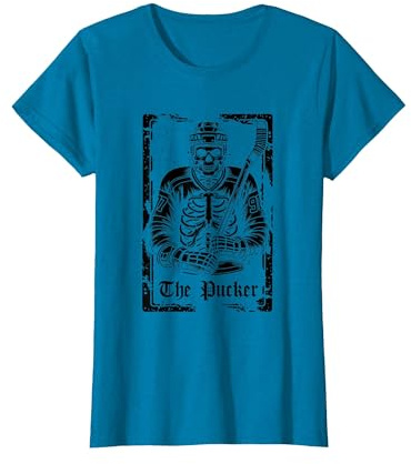 Hockey sobre Hielo Stick - Equipo Jugador Patinador Camiseta, Mujer, Zafiro, L